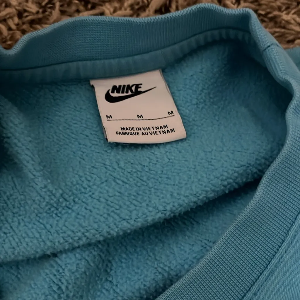 Nike Aqua Crewneck with White Logo - Image 2