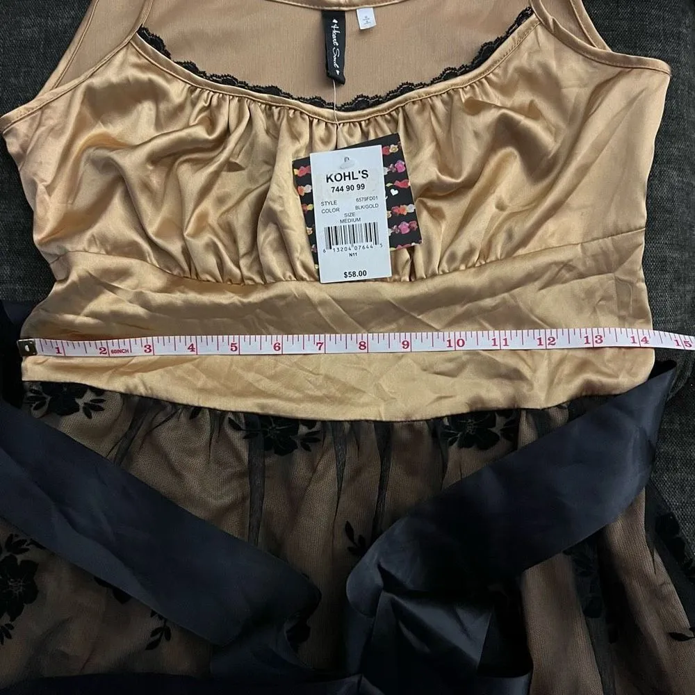 Heart Soul Cocktail Dress in Gold with Black Lace Overlay - Image 15