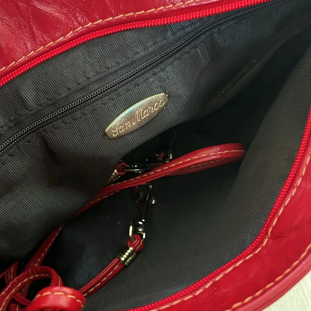 Vintage San Marco purse dark red colour - Image 11