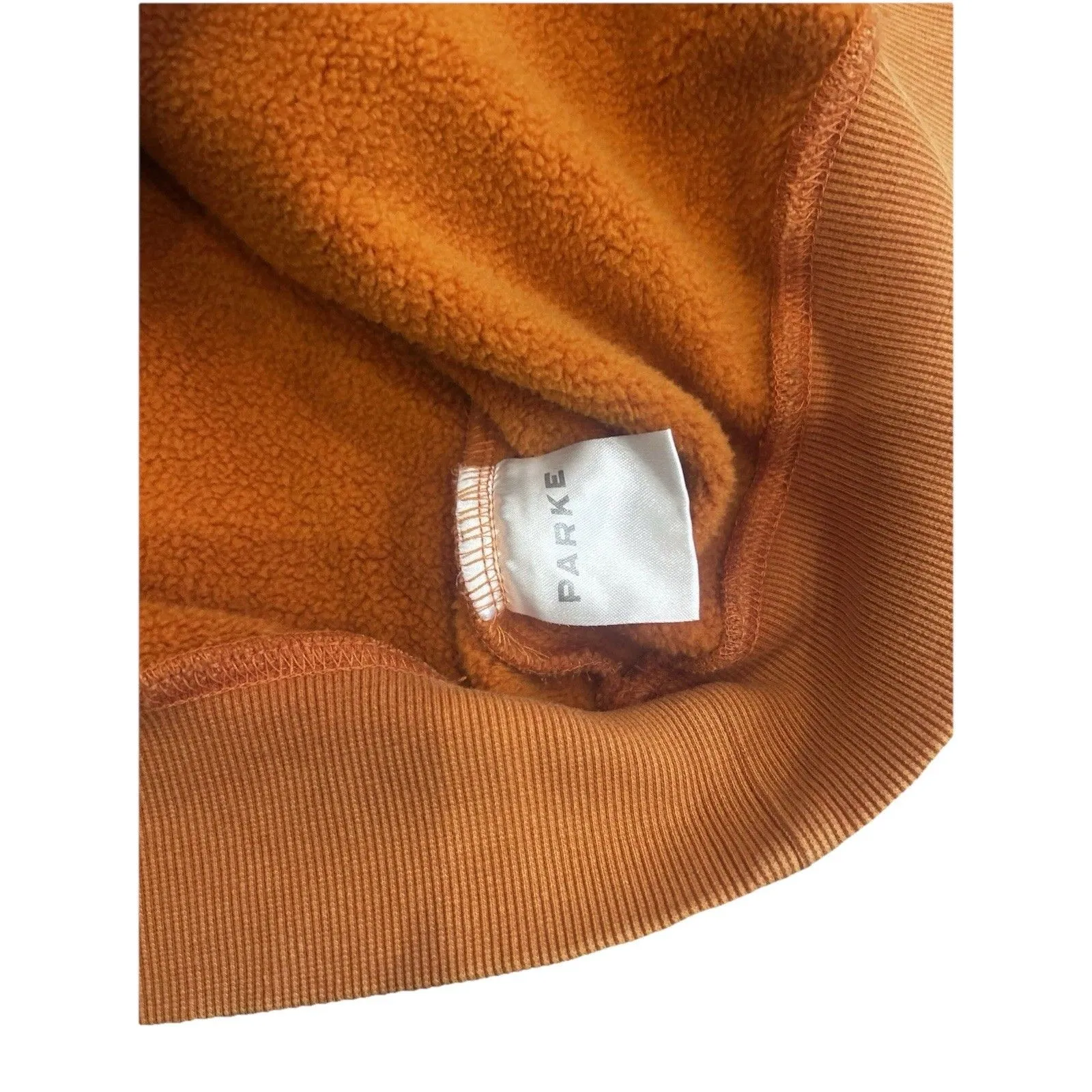 Parke Varsity Mockneck Sweatshirt Halloween Orange Acid Wash L/XL Sold Out - Image 5