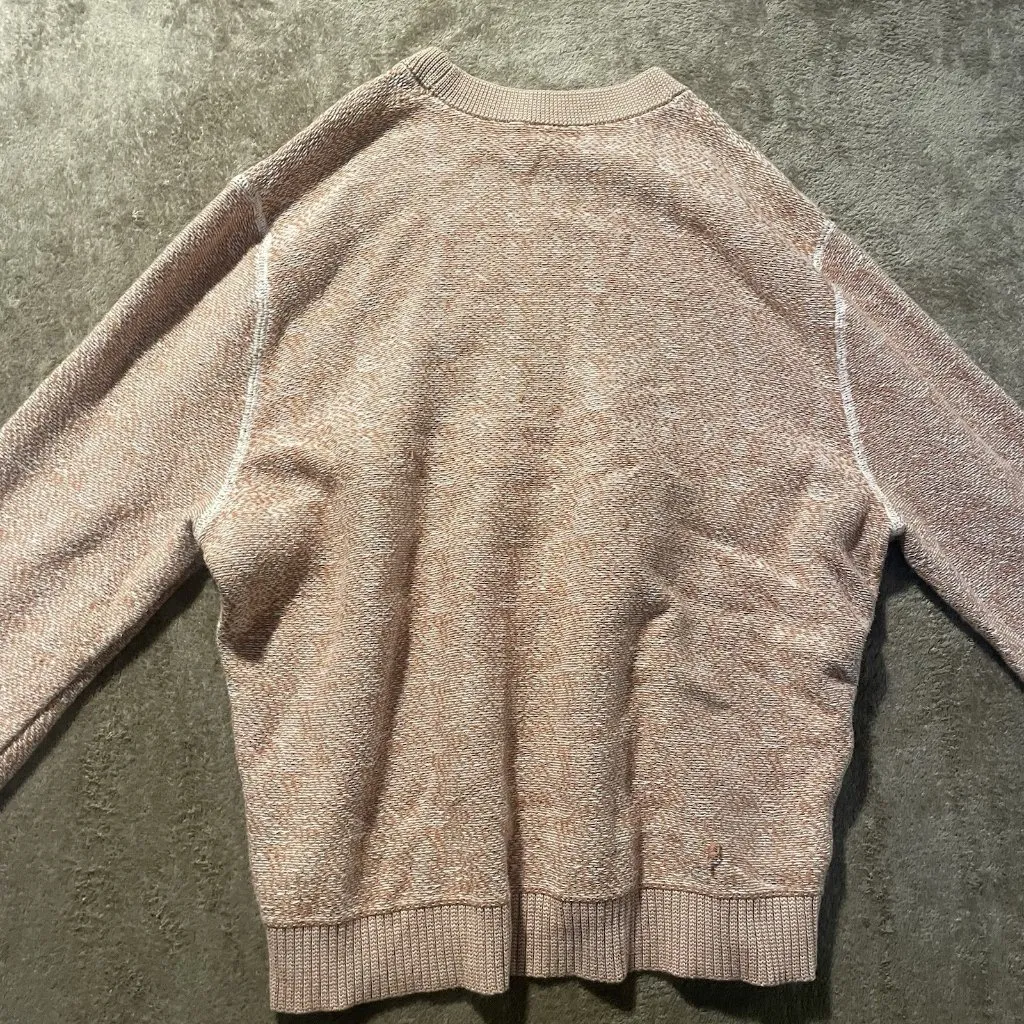 UNIQLO U Premium Shirt Womens Medium Orange Knit Sweater Crewneck Cotton Comfort - Image 3