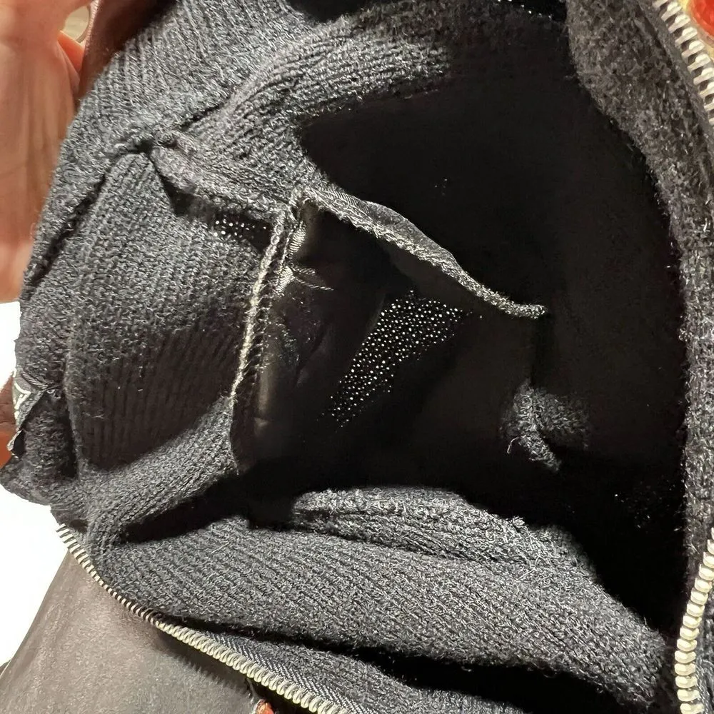 UO Urban Outfitters Vintage Paneled Leather Jacket Women Size Medium Black Brown - Image 8