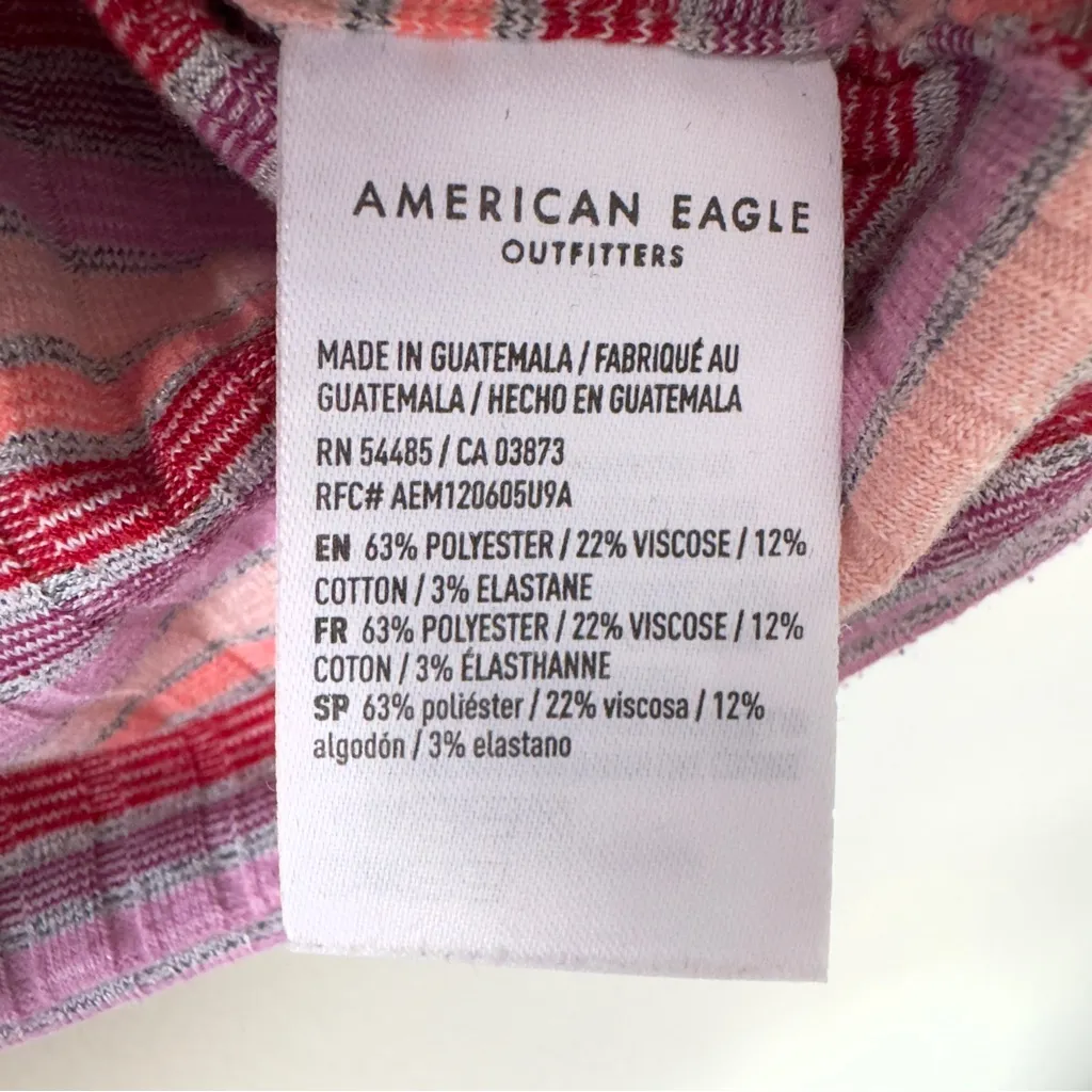 American Eagle Outfitters Multicolor Striped Crop Top Ribbed Tank Sleeveless Y2K - Image 7