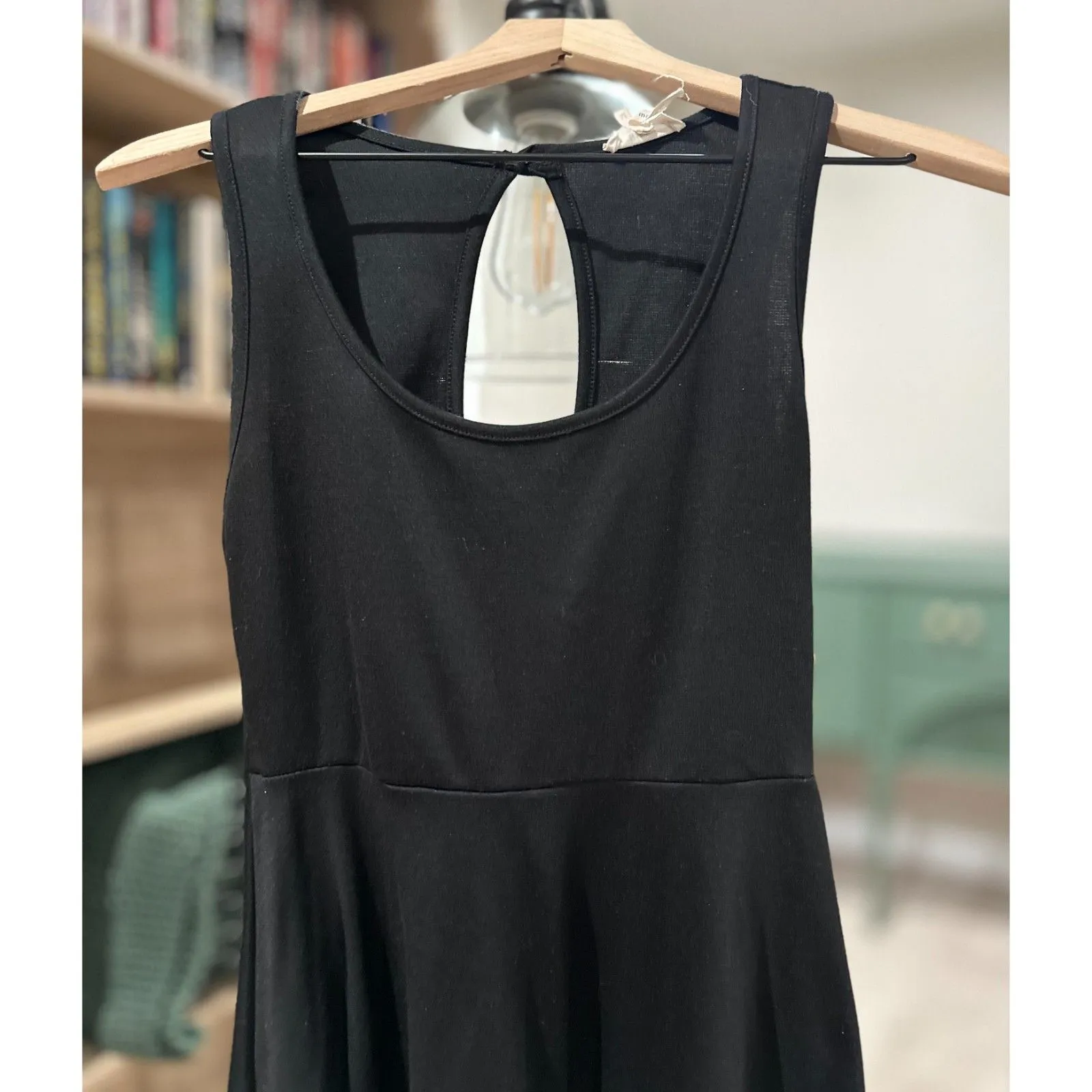 Kirra Solid Black Skater Mini Dress - Image 3