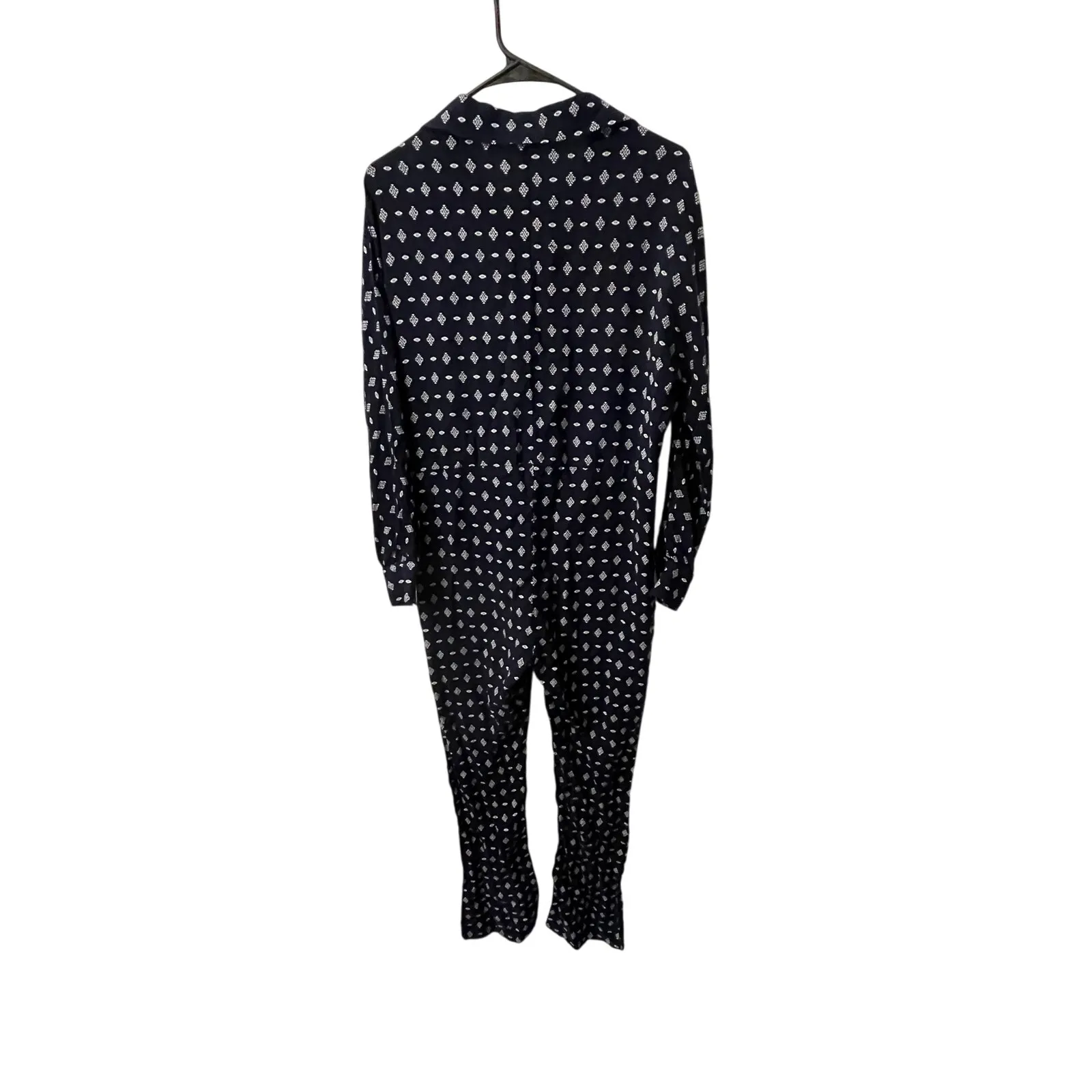 Free People Jump‎ On It Jumpsuit Navy Blue 100% Rayon Long Sleeve Size XS - Image 5