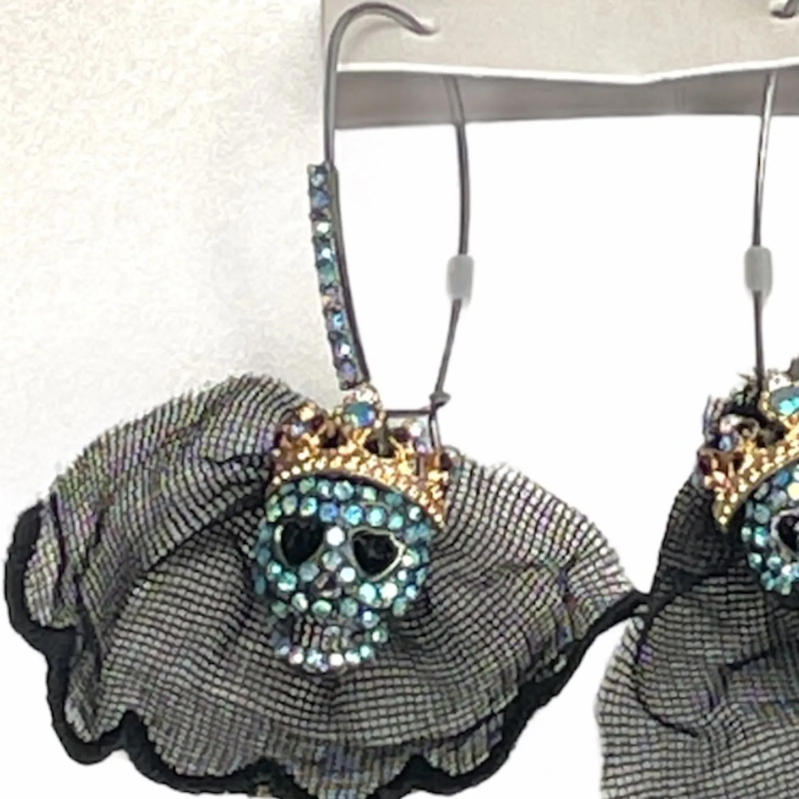 Betsey Johnson Skull with Vail Earrings, Black - Image 2