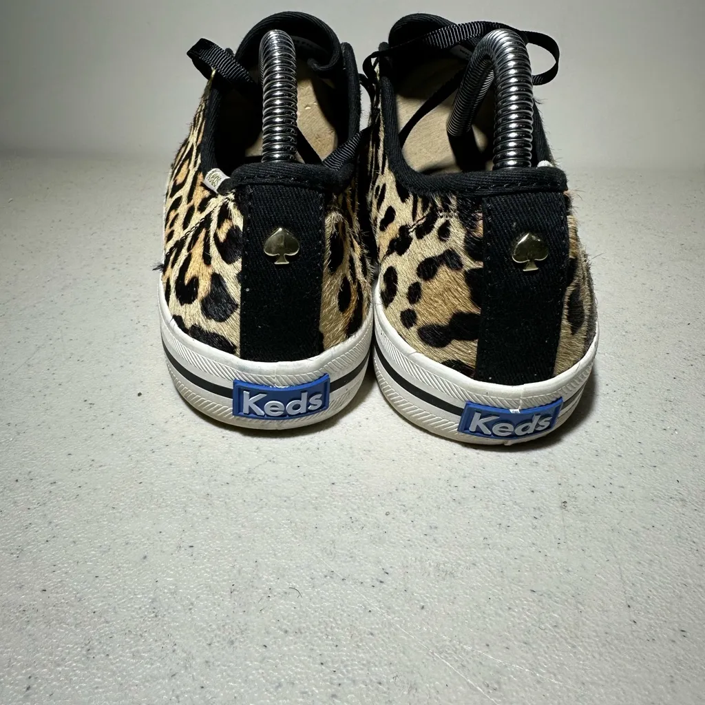 KEDS X KATE SPADE NEW YORK Kickstart Genuine Calf Hair Sneaker Cheetah Print 7.5 - Image 4