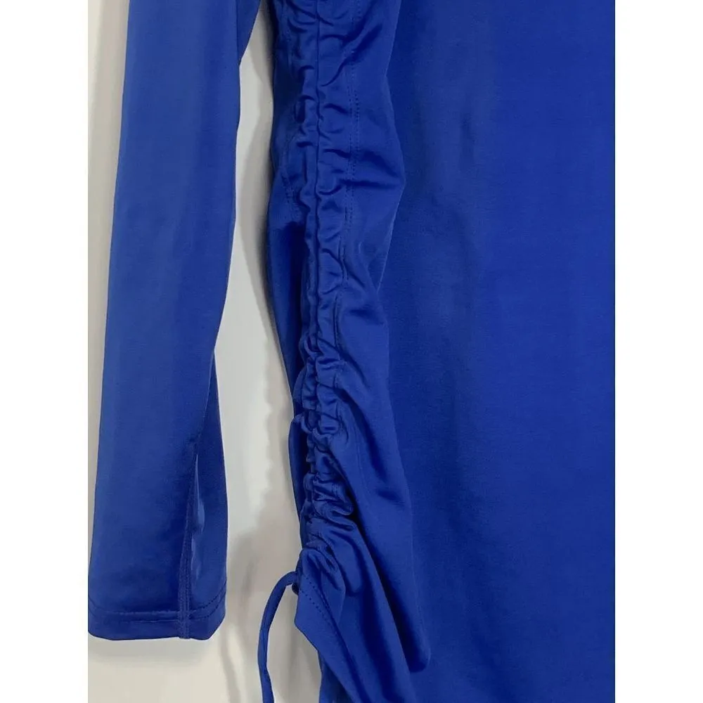 Baleaf  Women's Rash Giard Zip Ruched Side Drawstring Blue Size M - Image 3