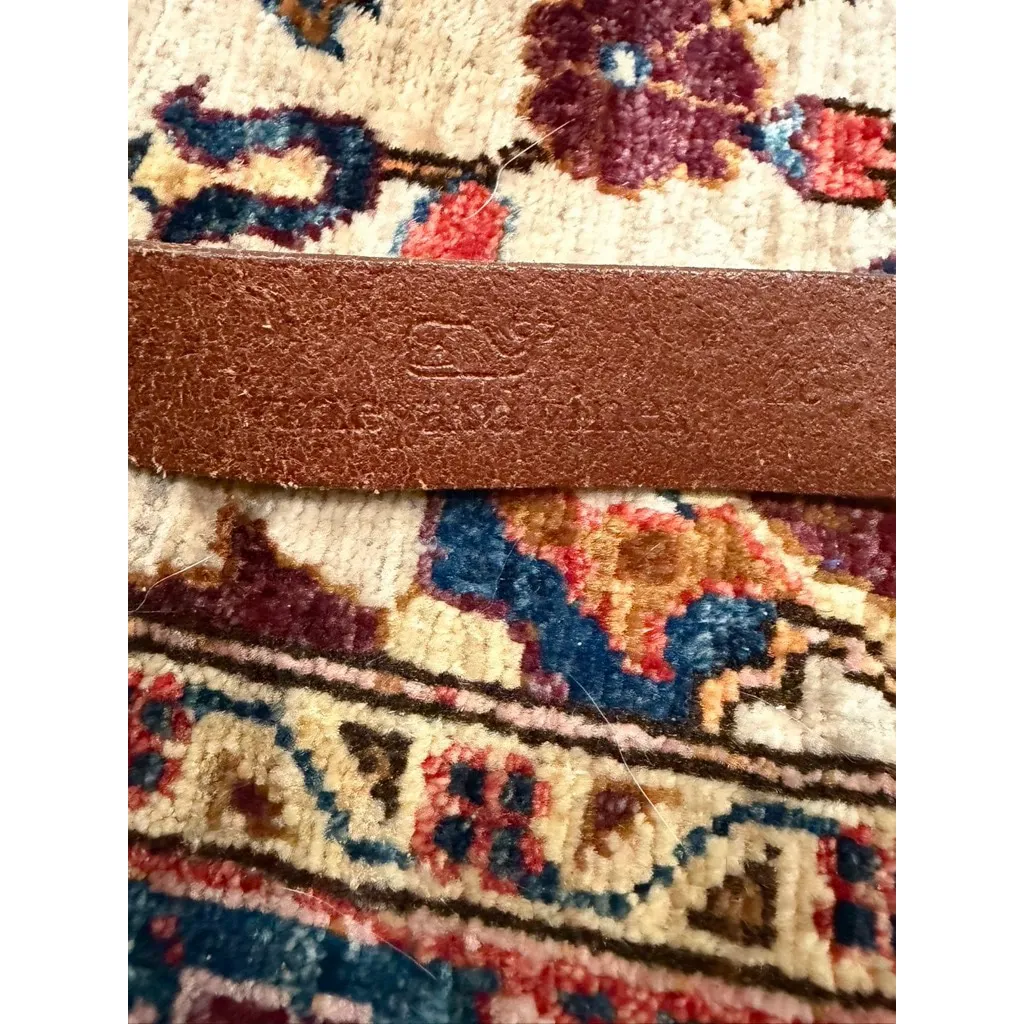 Vineyard Vines Leather Belt Brown Anchor Buckle Nautical Preppy Unisex Size 26 - Image 6