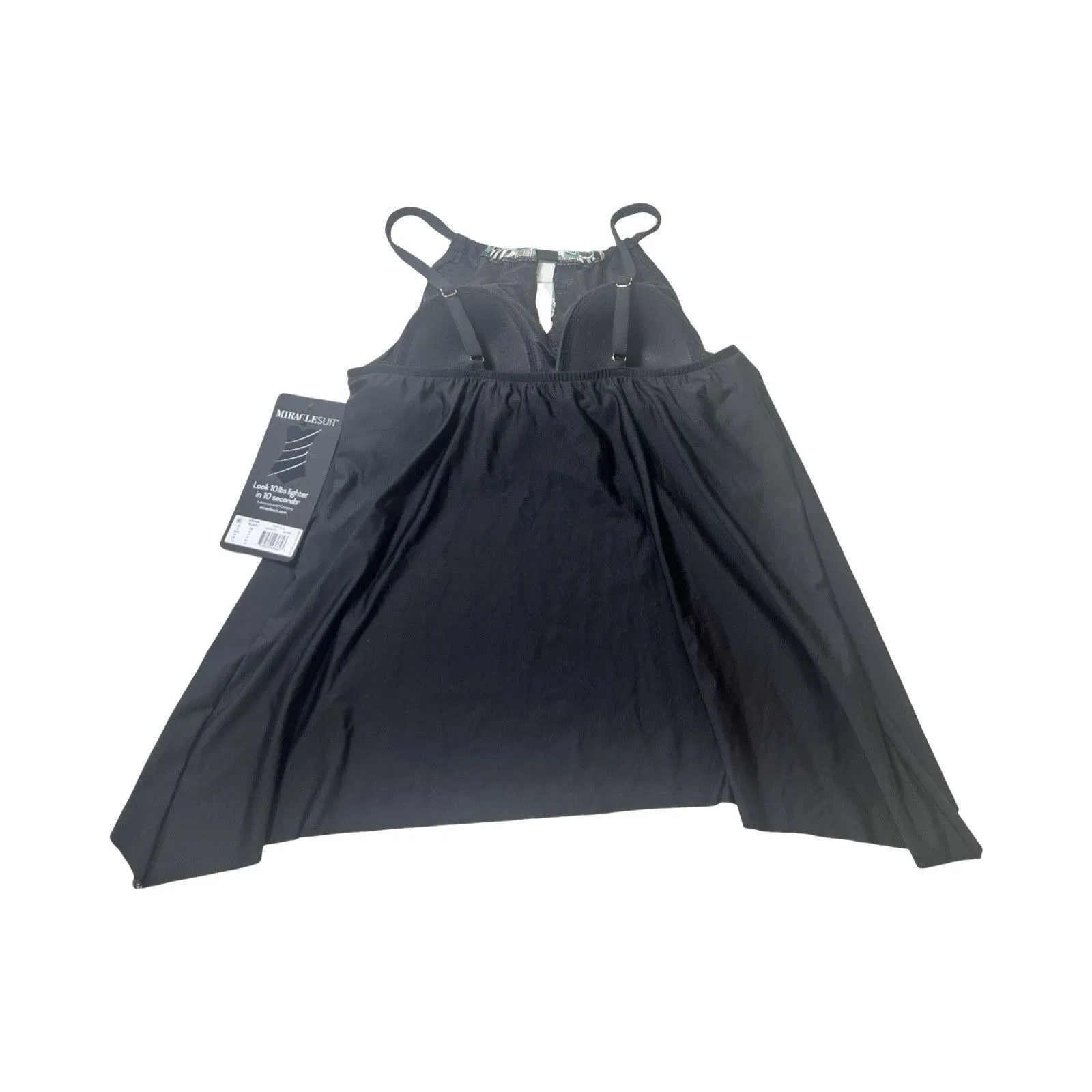 Miraclesuit Womens Samsara Peephole BLACK Tankini SWIM‎ TOP US SIZE 10 Nwt - Image 3
