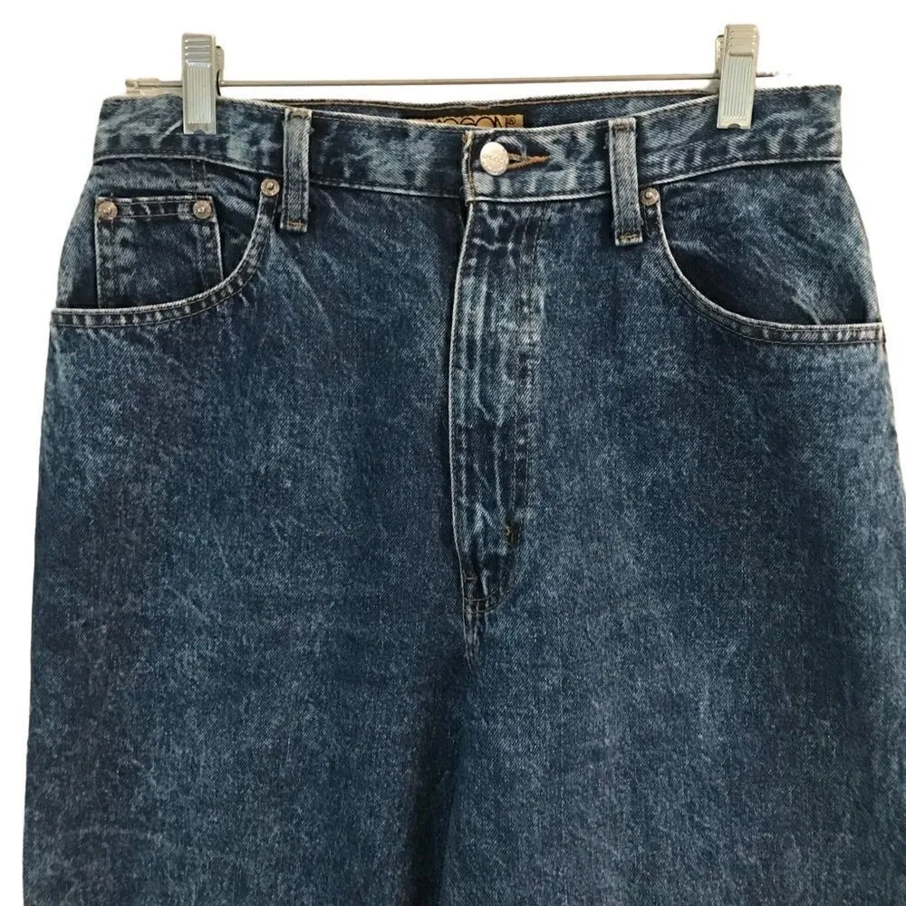 Vintage Retro Sasson high rise acid wash mom denim jeans 12* Blue - Image 3