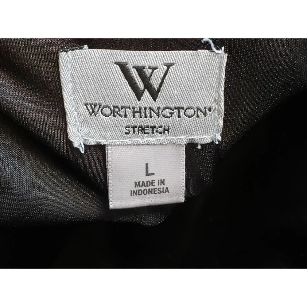 Worthington Long Maxi Dress Women's L Multicolor Chevron Round Neck Sleeveless - Image 3