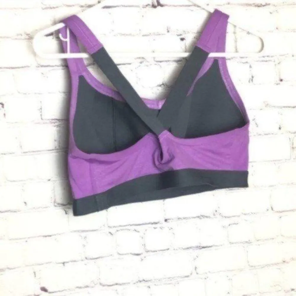 Under Armour Women's Sporty Athletic Gym Purple & Gray Racerback Bra Sz 36DD - Image 5