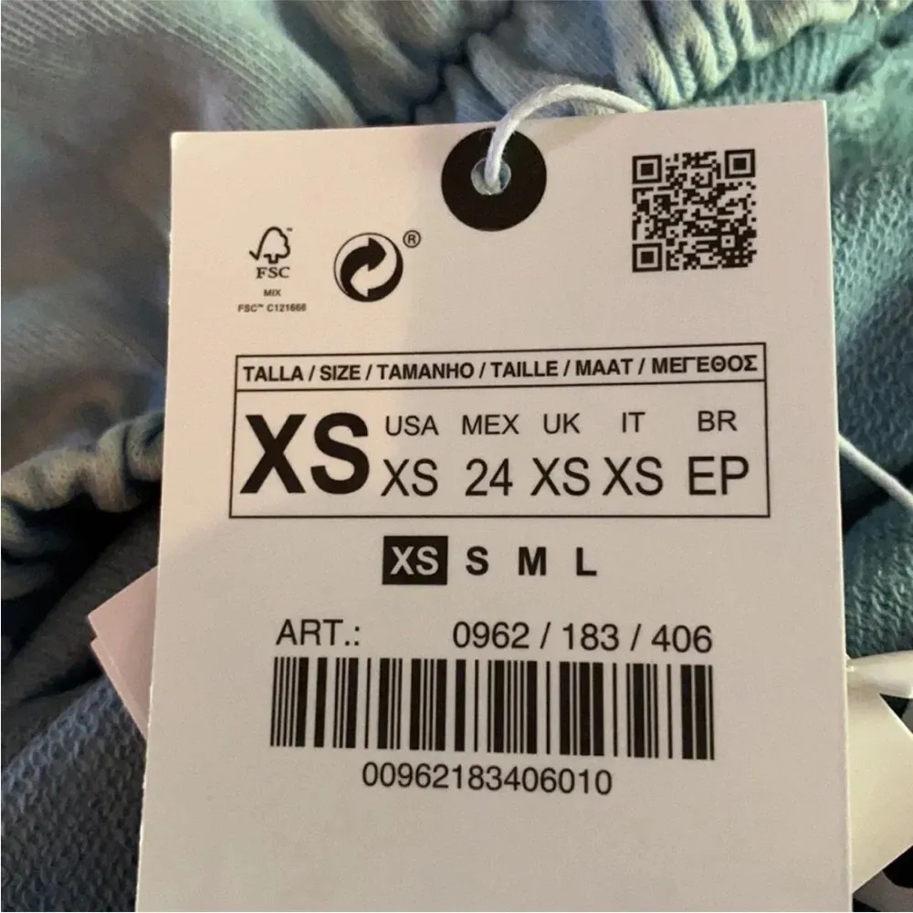 NWT. Zara Blue Washed Effect Long  Strapless Jumpsuit. Size XS. - Image 8