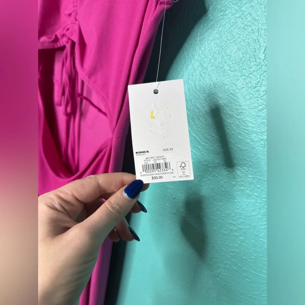 SO Sleeveless Cinch Bodycon Cutout Mini Dress Magenta Pink Kohl's - Image 3