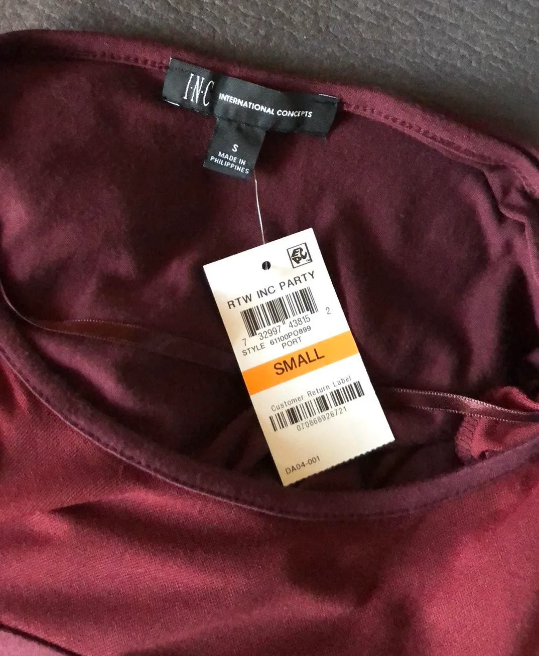 INC  Burgundy 1/2 Top Size S - Image 5