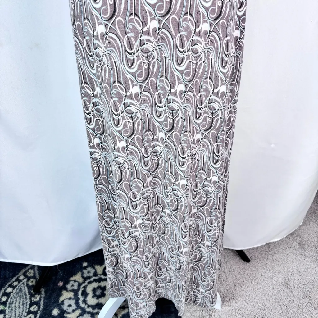 TOAST UK halter neck maxi dress ruched bust and knotted back tie Size M Brown Size M - Image 9