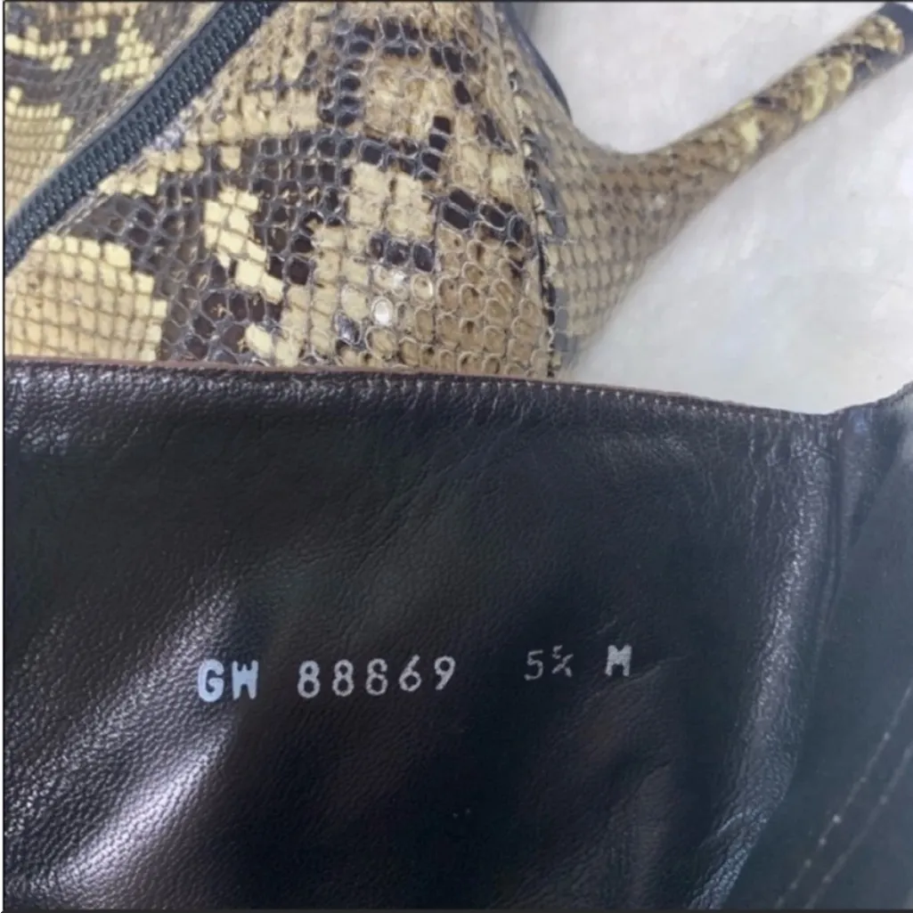 Vintage Stuart Weitzman Snake Skin Heeled Boots - Image 6