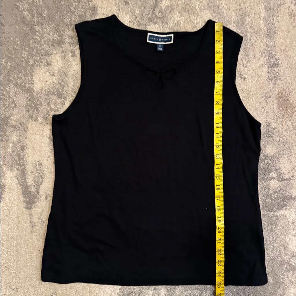 Karen Scott Women's Black Tank Top with Bow Detail - Image 6