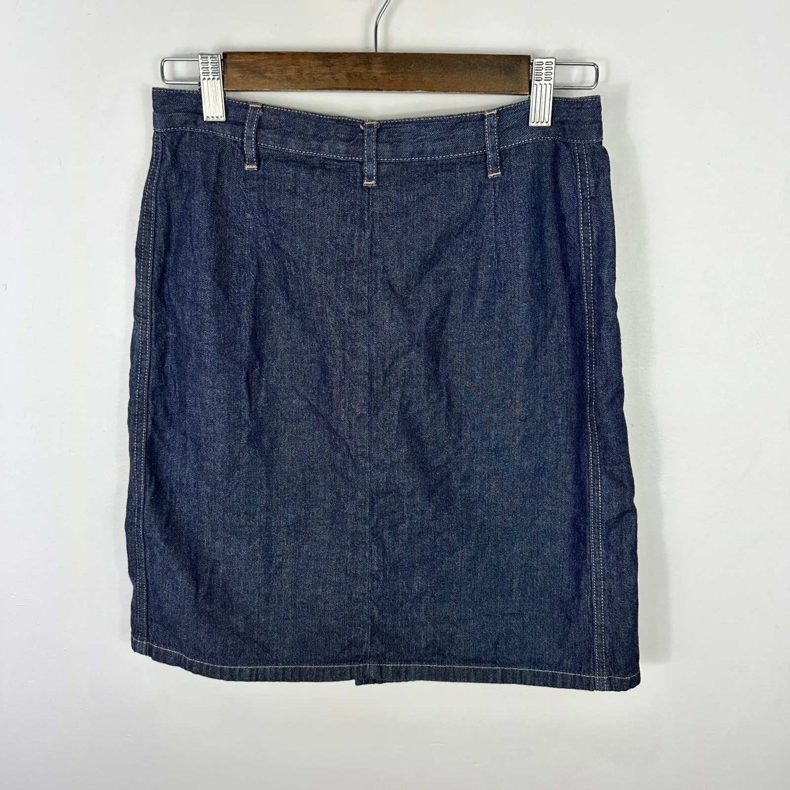 Vintage Banana Republic Denim Skirt 2 Dark Wash Cotton Y2K Minimalist Preppy - Image 4
