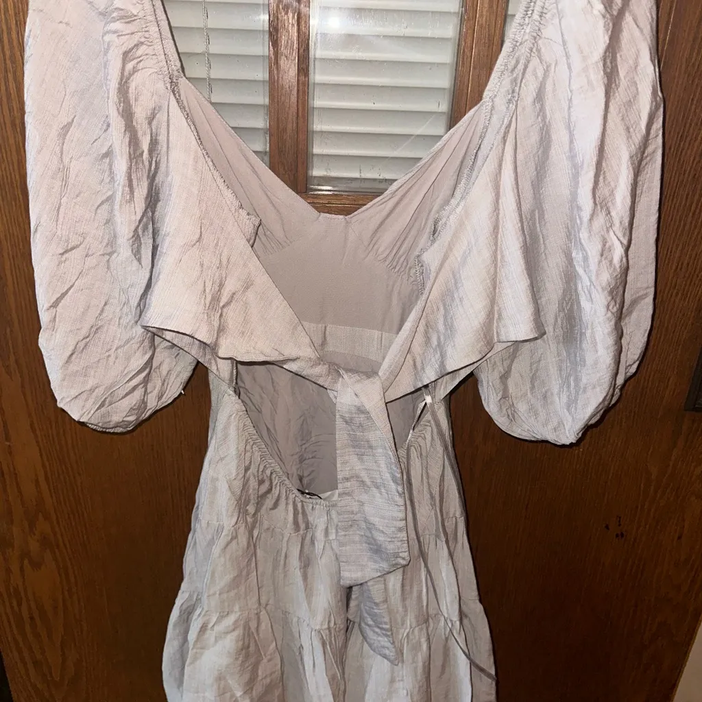 Mustard Seed Cream Puff Sleeve Mini Dress - Image 4