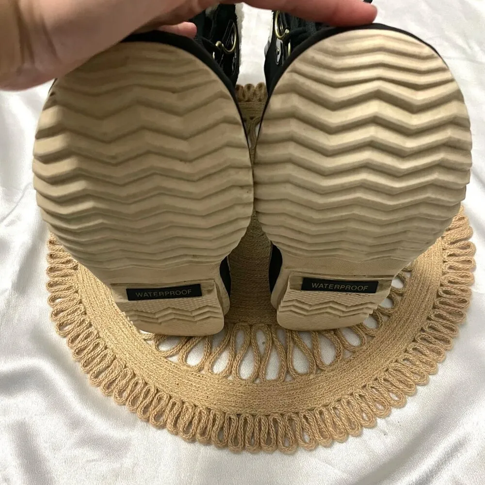 Sorel Joan of Arctic Holiday Leather Shearling Boots Black NL2392-010 Size 9 - Image 7