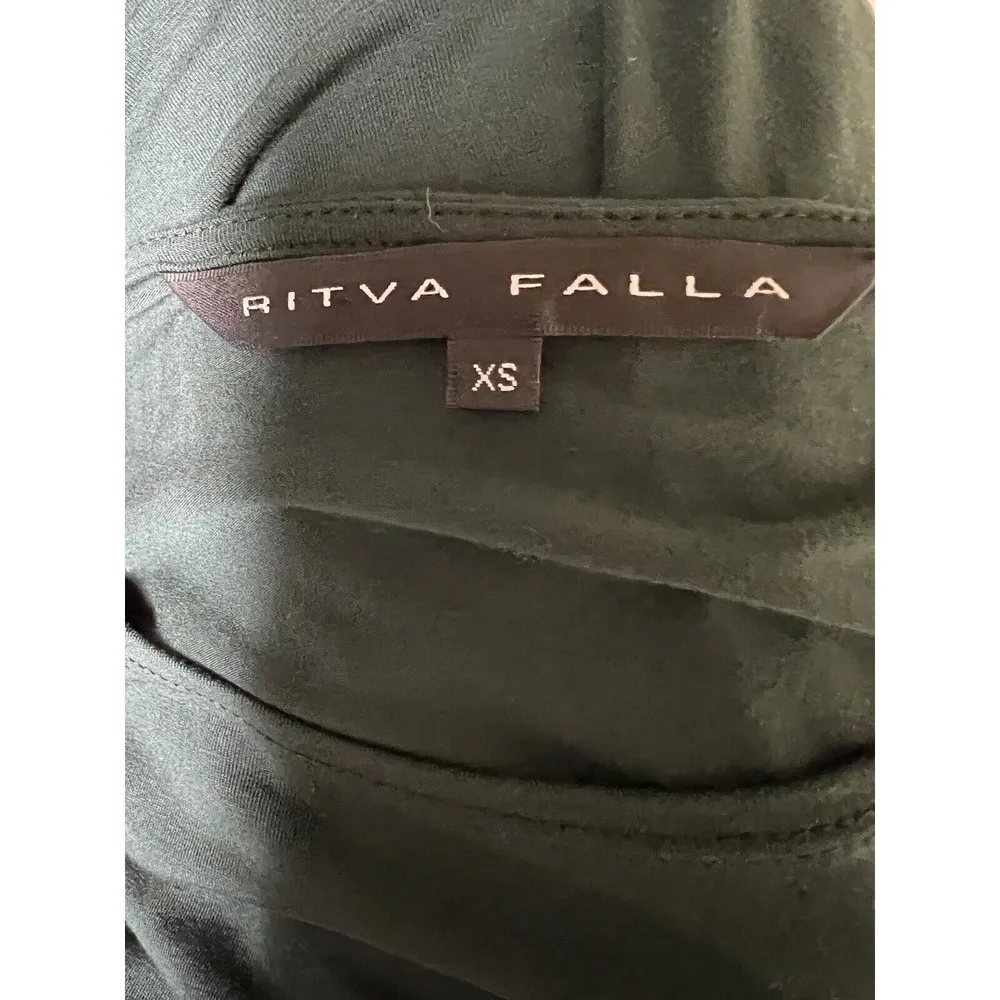 Ritva Falla Tunic Dress Ruffle Hemline Lagenlook Knit Green Women’s XS - Image 9