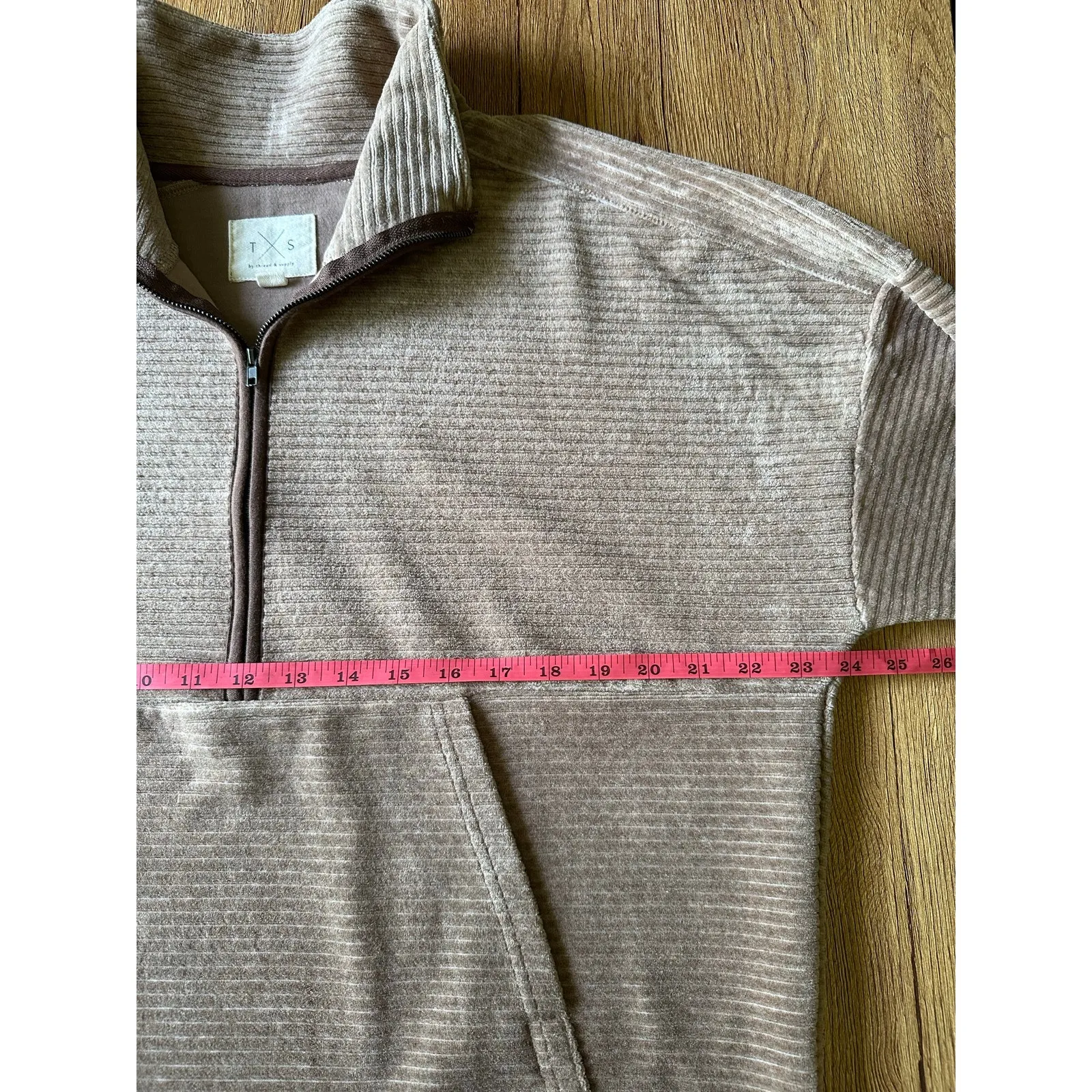 Thread & Supply Tan Cozy Quarter Zip Sweatshirt Size Large - Image 5