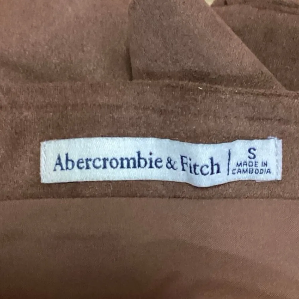 Abercrombie & Fitch Women's Brown Faux Suede Sleeveless Crop Tank Top Size S - Image 3