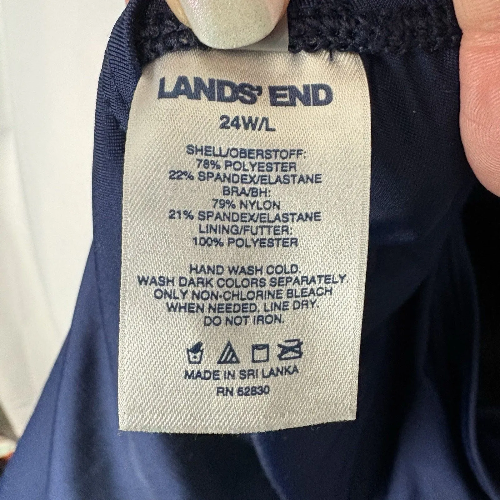 Lands End Women's Blue One Piece Swimsuit Size 24W Long Torso Built-In Shelf Bra - Image 6