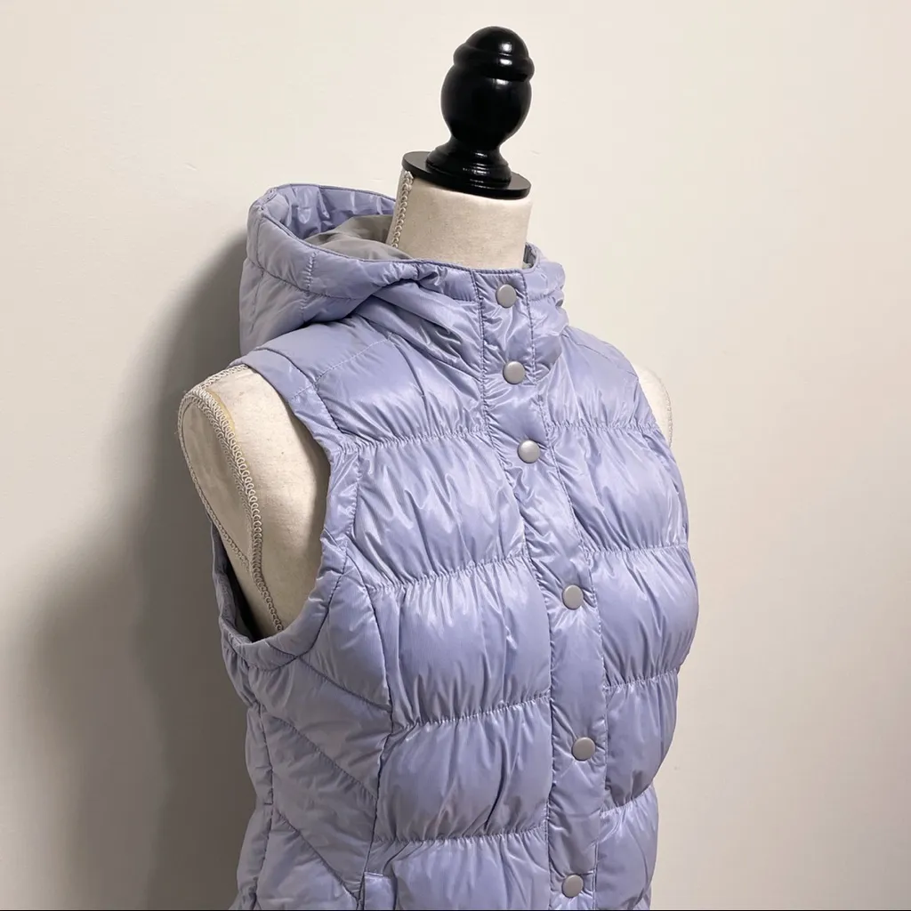 White Sierra Ice Blue St. Helens Button Vest Hooded NWT Small Puffer Quilted - Image 4
