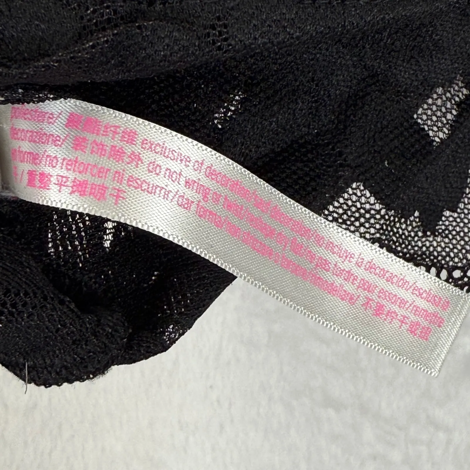 PINK Victoria's Secret Black Lace Bralette Size Medium Adjustable Strap‎ - Image 9