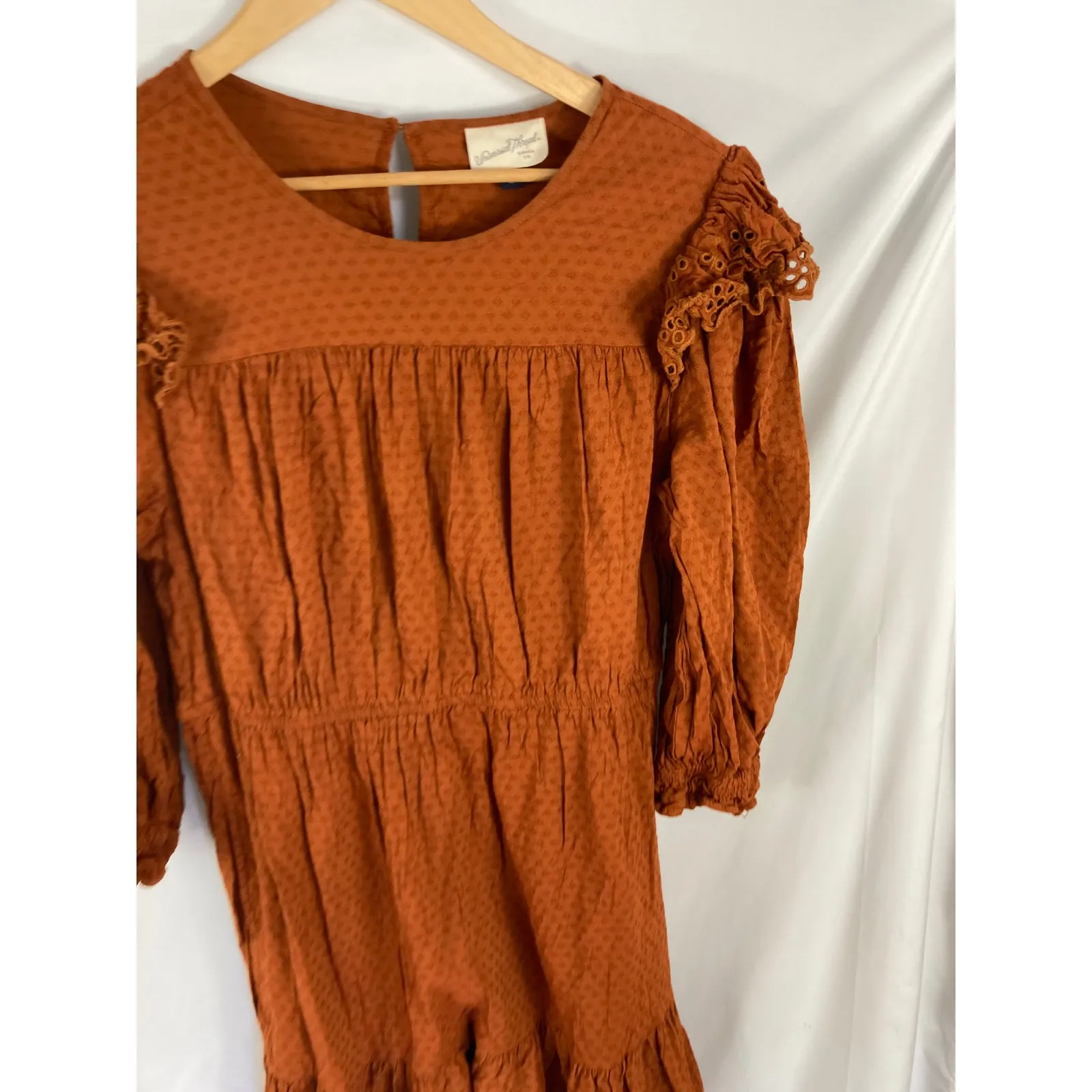 Universal Thread Orange Long Sleeve Tiered Ruffle Dress Size XXL - Image 4