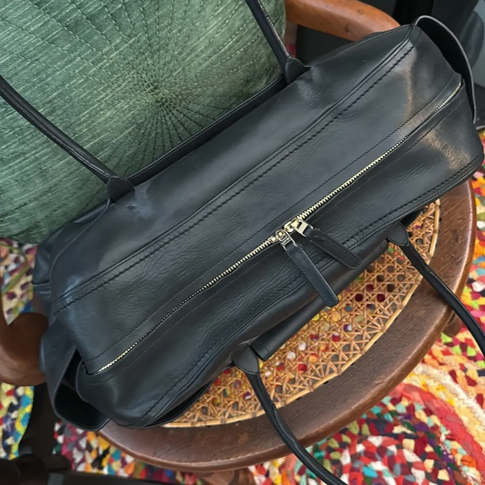 Lanvin JL Black Leather East West Bowling Bag Purse - Image 4