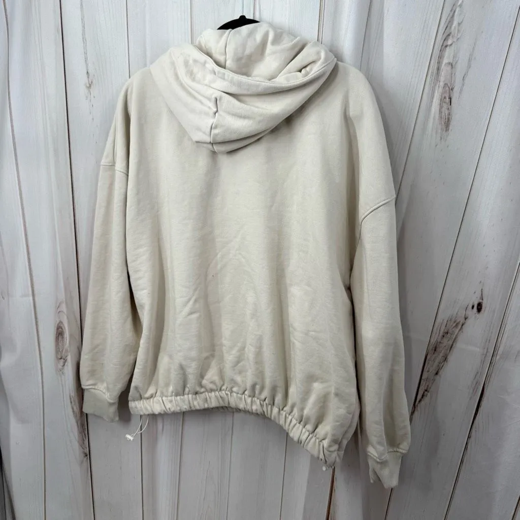 Zara Women’s Small Cream Pullover Cinched Hoodie Sweatshirt - Image 4