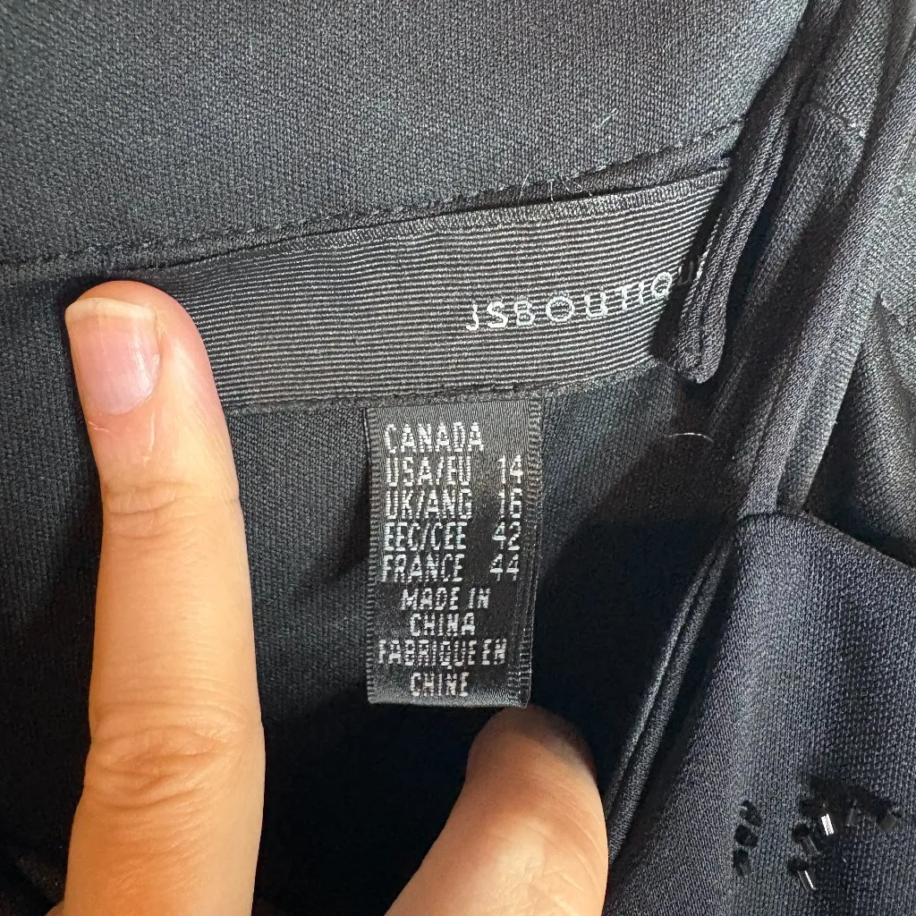 Y2K Goth Whimsigoth Vtg black beaded flower formal dress - Image 3