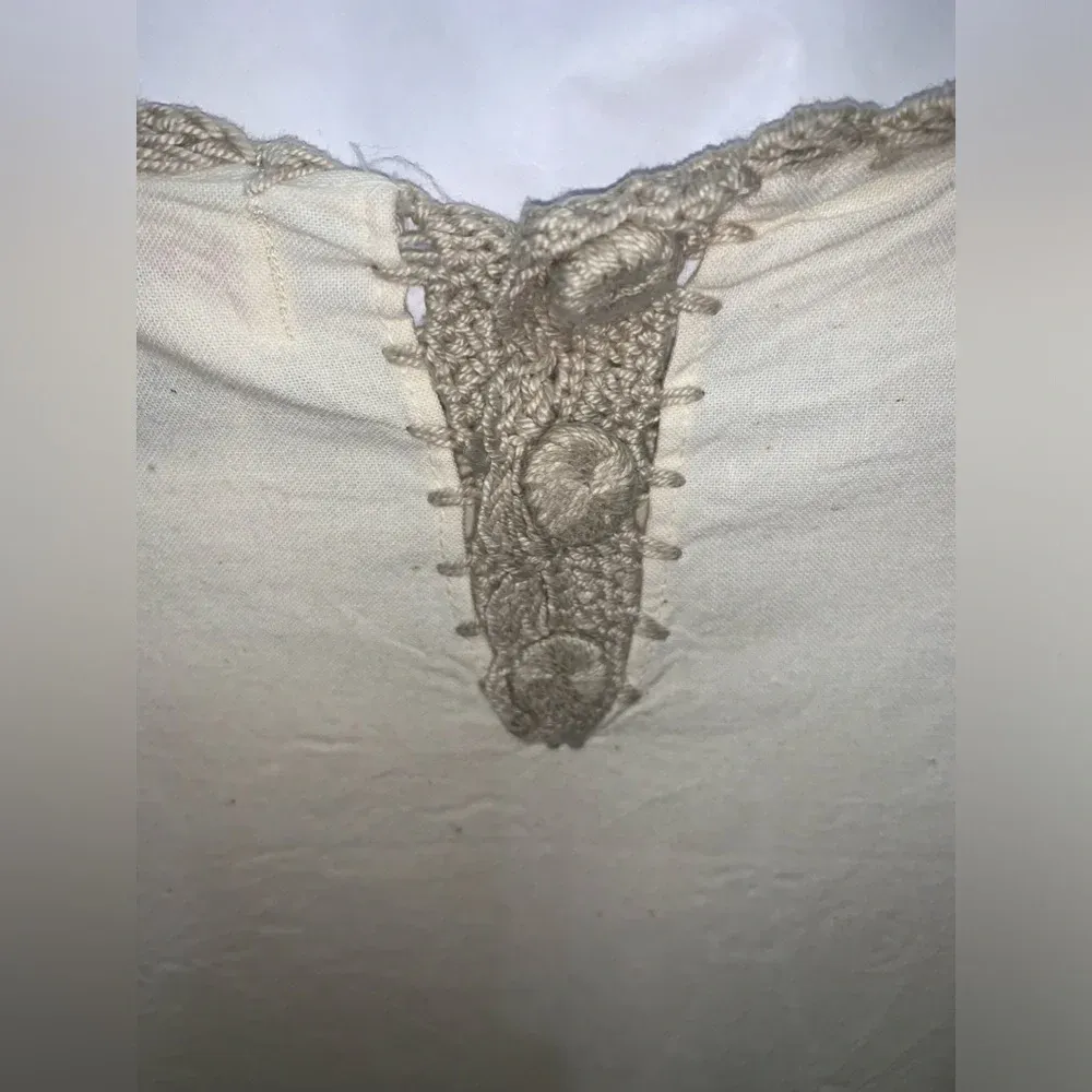 JM Pink Vintage‎ 2 pc embroidered ivory hand crochet skirt set Tan Size M - Image 6