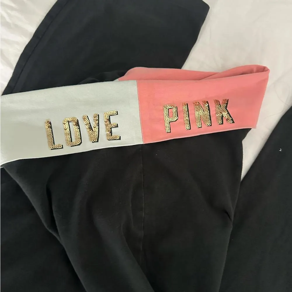 Y2K PINK Victoria's Secret Foldable Waist Flare Yoga Pants - Image 3