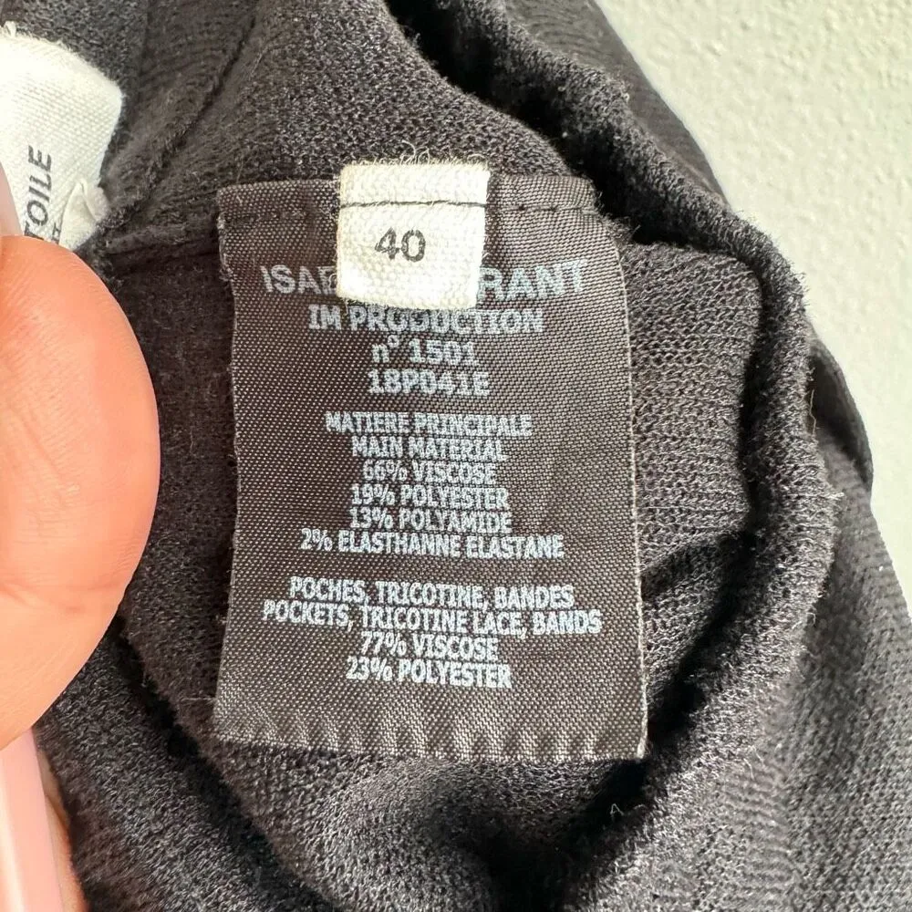 Isabel Marant Etoile Dario Cropped Black White Casual Street Style Size 40 Large - Image 7