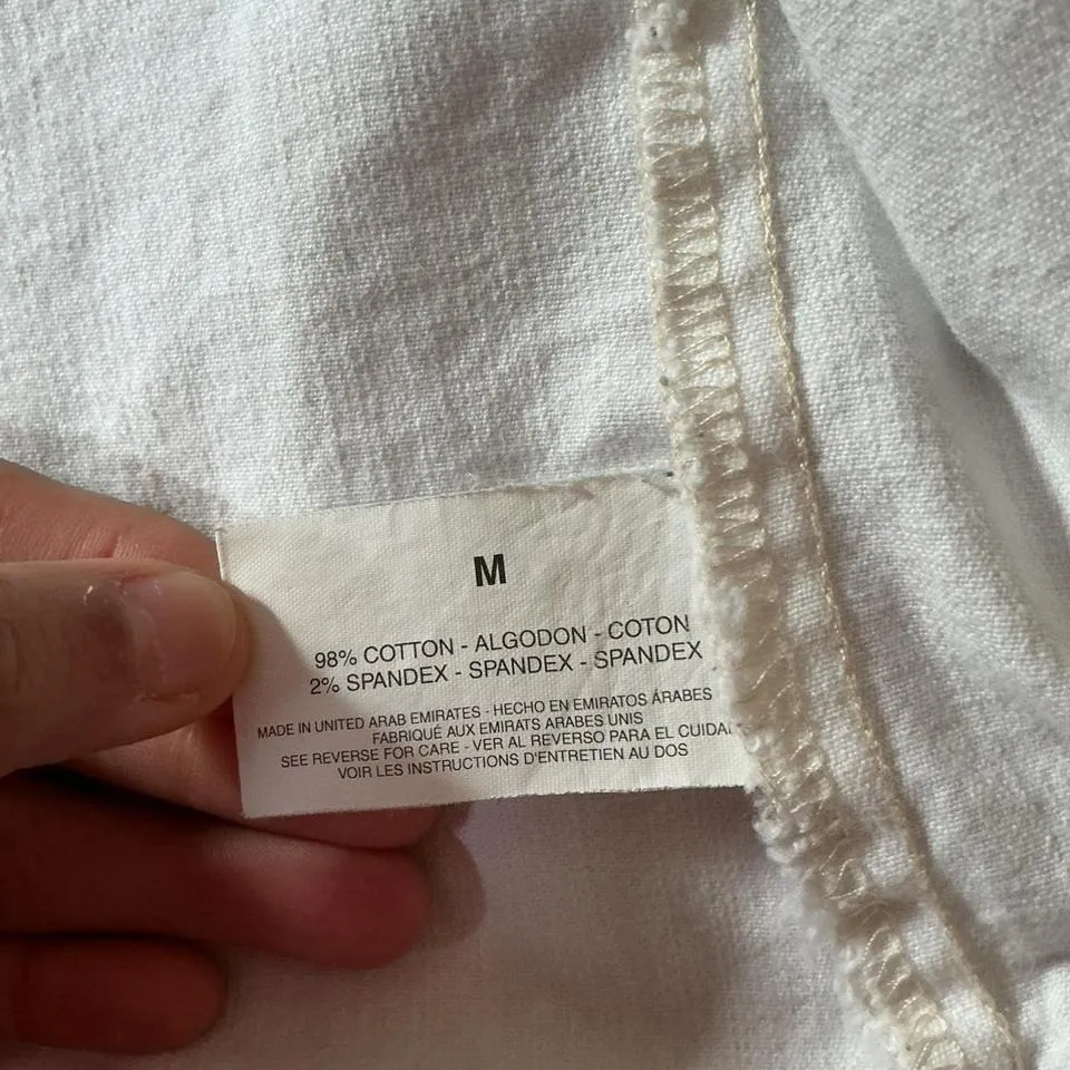 Gloria Vanderbilt White Denim Jacket Cropped 3/4 Sleeve Women's Size Medium - Image 6