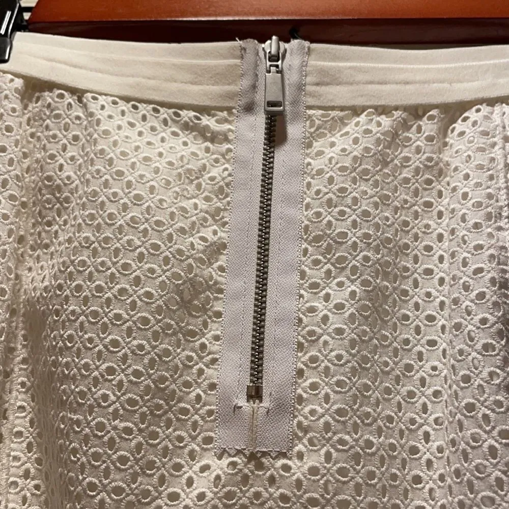 Ellie Tahari Molly White Eyelet Pencil Skirt - Image 4