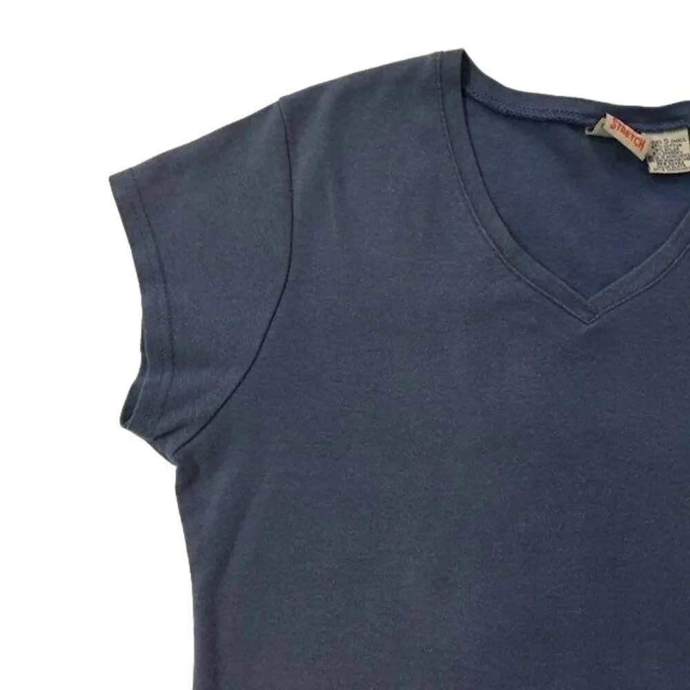 Faded Glory T-Shirt Womens S Used V-Neck Blue - Image 5