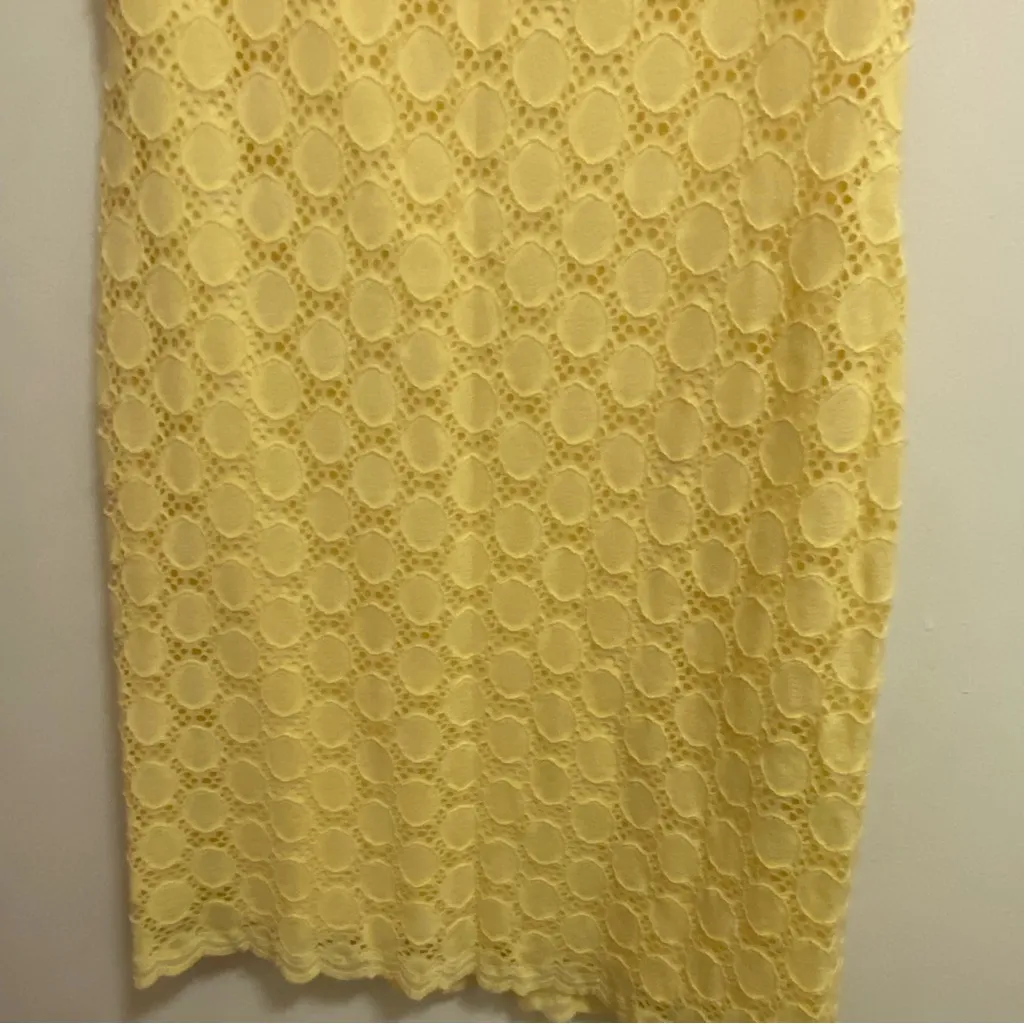 Ronni Nicole Womens Eyelet Midi Tank Dress Size 14 Bust 40” Butter Yellow Spring - Image 3