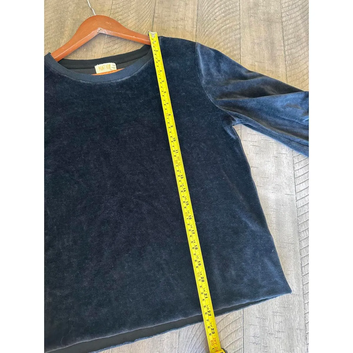 Nation LTD. Kiera Black Velvet Lantern Puff Sleeve Slouchy Crewneck Top sz Small - Image 10