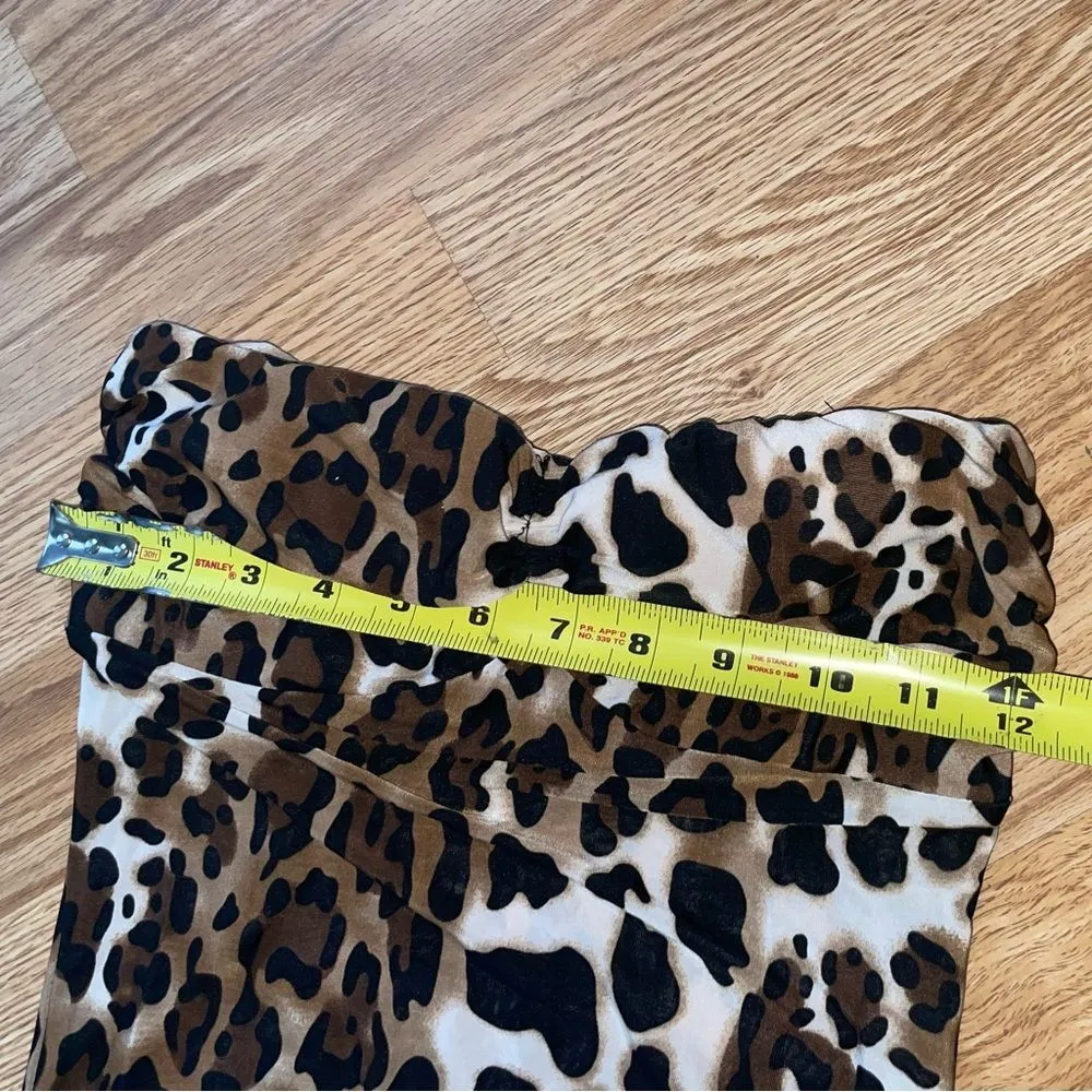 La Scala Cheetah Mini dress size small bodycon padded bra brown sleeveless sexy - Image 5