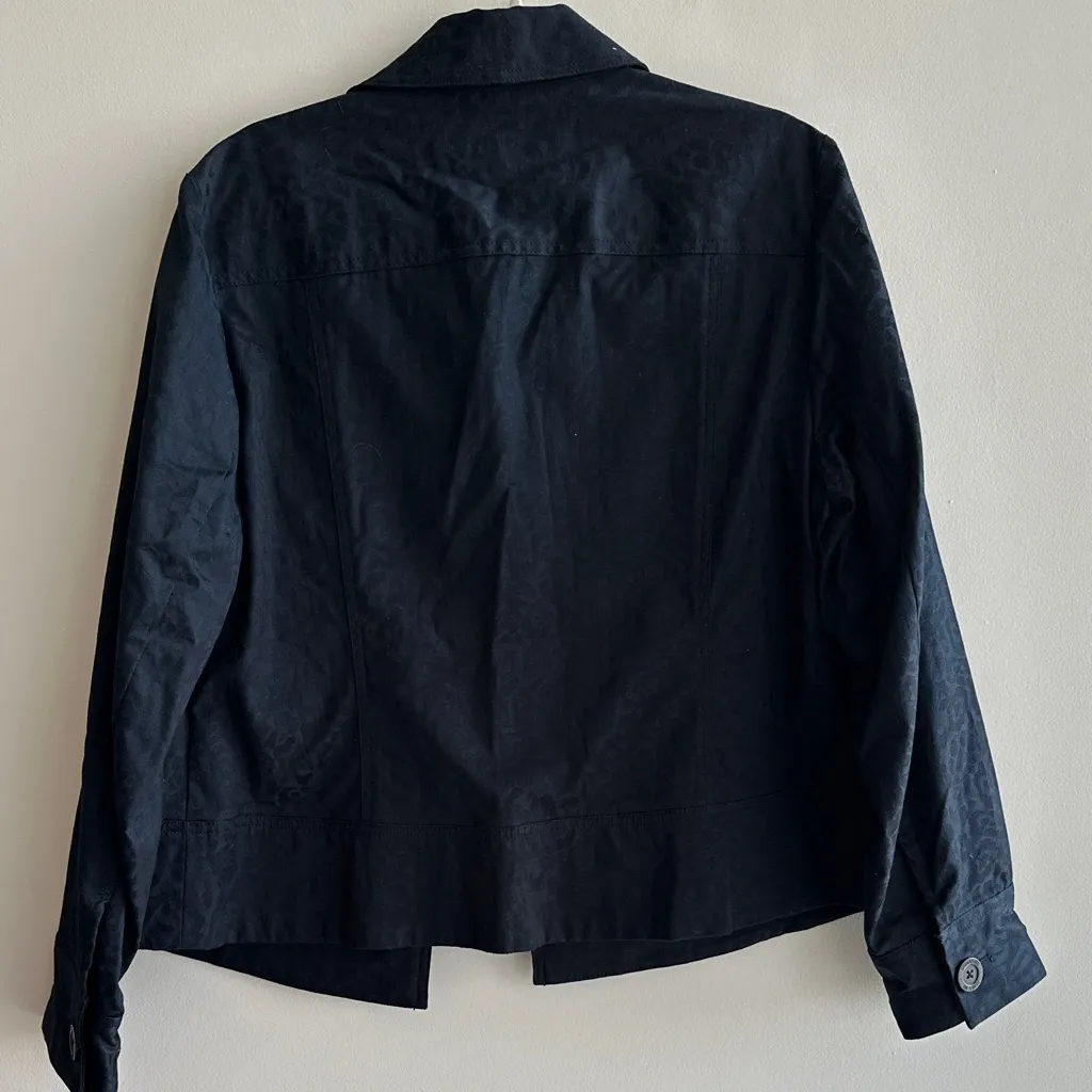 Jones New York Cheetah Print Black Button Down Jacket, Size 1X - Image 12