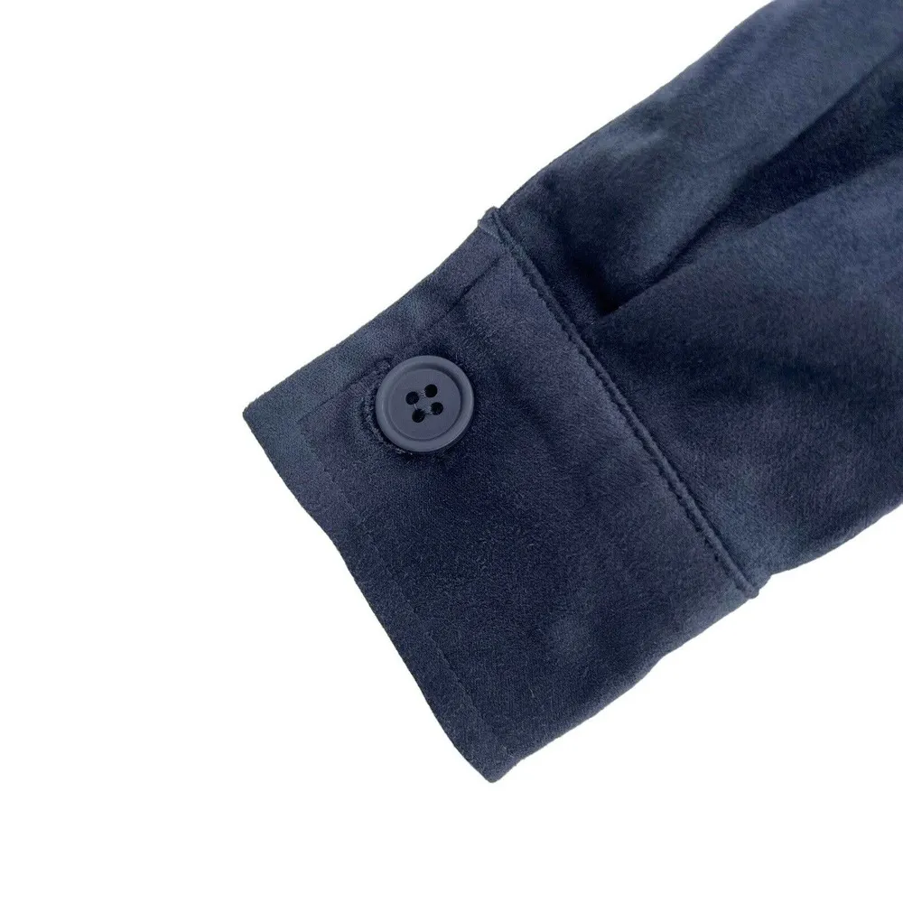 Hippie Rose Slate Grey Sueded Button Front Shirt Small New - Image 3