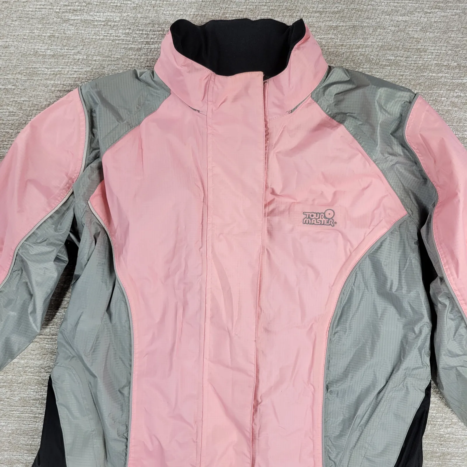 Tour Master Sentinel Rain Jacket Womens M Pink Gray Hooded Rip Stock Golf Cycle Size M - Image 7