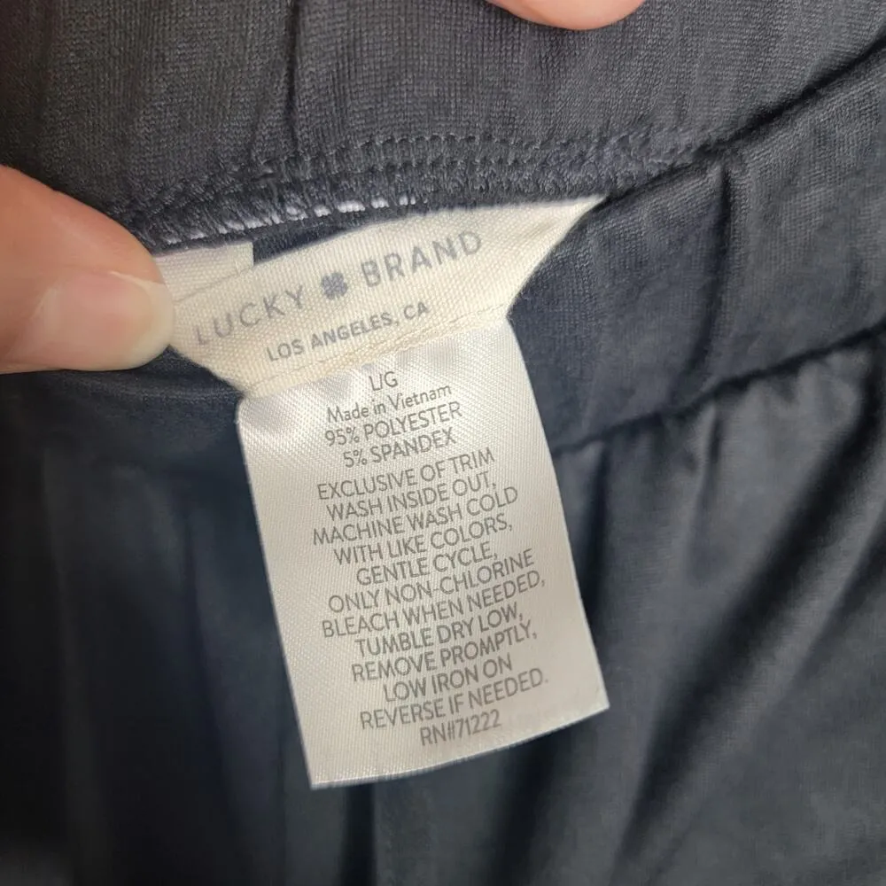 Lucky Brand Black Lounge Pants Sz Large - Image 10