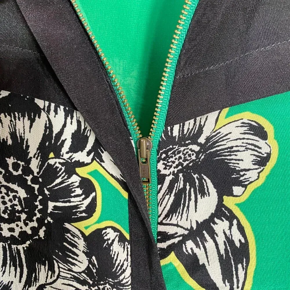 Maeve Anthropologie Women's Sz 0 Cap Sleeve Ayame Silk Floral Shift Dress Green - Image 9